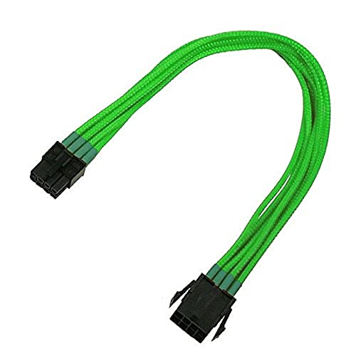 Nanoxia 900800022 8-Pin PCI-E Verlängerungskabel, 30 cm, Neon-Grüner Einzelsleeve von Nanoxia