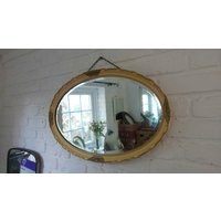 Große Oldtimer Gips Stil Schuld Spiegel Handbemalt Gips-Rahmen Mit Abgeschrägten Glaskanten von NansVintageTreasures