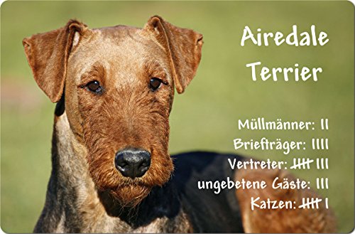 Nanyuk +++ Airedale Terrier - Metall Warnschild Schild Hundeschild Sign - AIT 02 T4 von Nanyuk