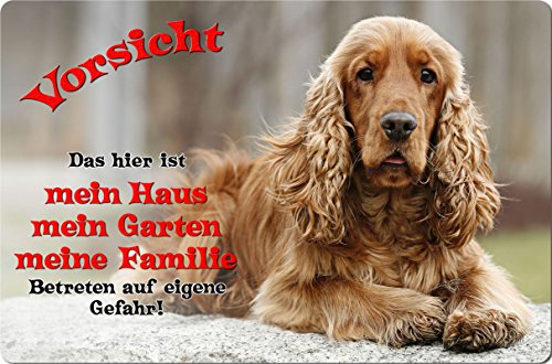 +++ COCKER Spaniel - Metall WARNSCHILD Schild Hundeschild Sign - CKS 12 T1 von Nanyuk