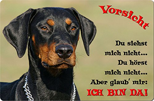 +++ DOBERMANN - Metall WARNSCHILD Schild Hundeschild Sign - DBM 20 T2 von Nanyuk