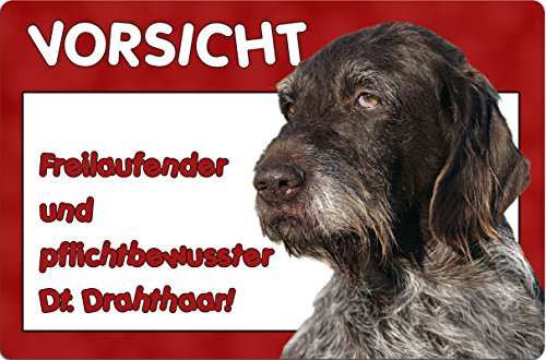 +++ Deutsch DRAHTHAAR - Metall WARNSCHILD Schild Hundeschild Sign - DDR 04 T6 von Nanyuk