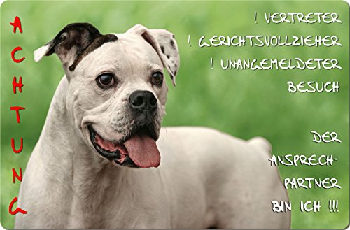 +++ Deutscher BOXER - Metall WARNSCHILD Schild Hundeschild Sign - DBX 07 T10 von Nanyuk