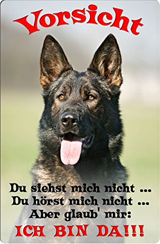 +++ Deutscher SCHÄFERHUND - Metall WARNSCHILD Schild Hundeschild Sign - DSH 35 T2 von Nanyuk