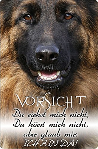 +++ Deutscher SCHÄFERHUND - Metall WARNSCHILD Schild Hundeschild Sign - DSH 37 T2 von Nanyuk