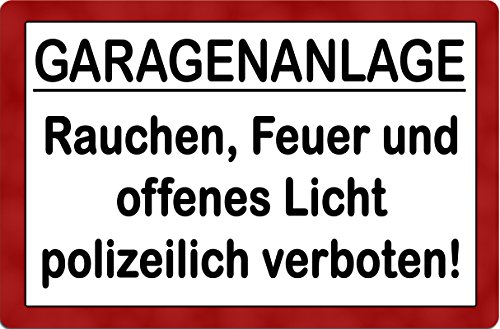 +++ GARAGE Rauchen verboten - METALL WARNSCHILD SCHILD TÜRSCHILD SIGN - TXT 03 von Nanyuk