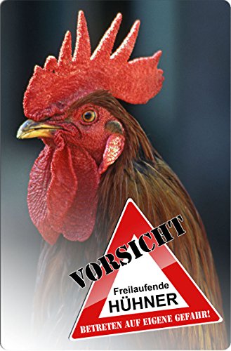 Nanyuk +++ HAHN Huhn Hühner - Metall Warnschild Schild Hundeschild Sign - UHN 01 T3 von Nanyuk