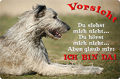 Nanyuk +++ Irischer WOLFHUND Irish Wolfshund - Metall Warnschild Schild Hundeschild Sign - IRW 04 T2 von Nanyuk