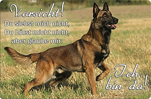 Nanyuk +++ Malinois Belgischer Schäferhund - Metall Warnschild Schild Hundeschild Sign - Mal 11 T2 von Nanyuk