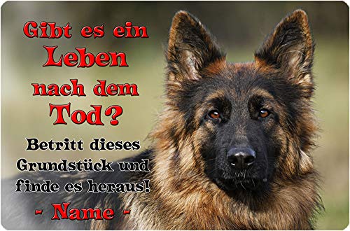 Nanyuk Deutscher SCHÄFERHUND - Metall Warnschild Schild Hundeschild Sign - DSH 39 T19 P von Nanyuk