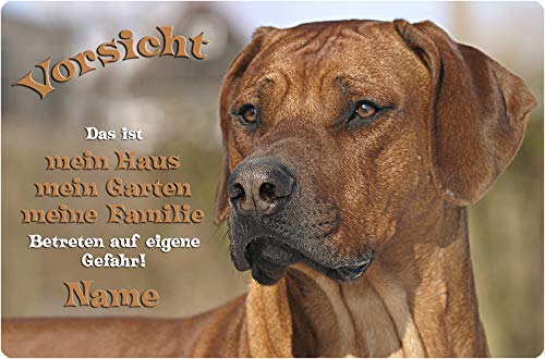 Nanyuk Rhodesian Ridgeback - A4 Alu Warnschild Hundeschild Schild Türschild - RRB 44 T1 P von Nanyuk