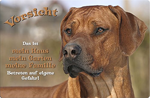 +++ RHODESIAN RIDGEBACK - Metall WARNSCHILD Schild Hundeschild Sign - RRB 36 T1 von Nanyuk