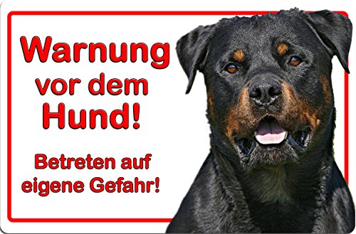 Nanyuk +++ Rottweiler - Metall Warnschild Schild Hundeschild Sign - RTW 19 T57D von Nanyuk