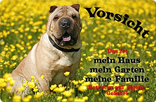 Nanyuk +++ SHAR PEI - Metall Warnschild Schild Hundeschild Sign - PEI 02 T1 von Nanyuk