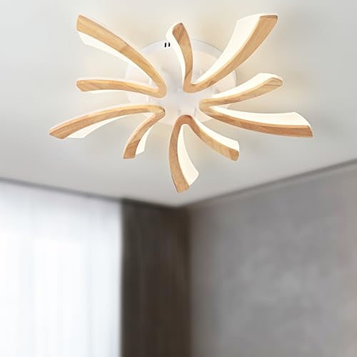 Naoeoon LED Deckenleuchte Holz,Modern Wohnzimmerlampe Schlafzimmerlampe Holzoptik, Deckenlampe Neutrales Licht 4000K 70cm, Deckenlampen fur Wohnzimmer,Schlafzimmer… von Naoeoon