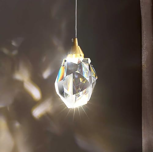 Naoeoon Moderne Kristall Kronleuchter,LED Diamant hängeleuchten Einlicht Pendelleuchte für Schlafzimmer, Küche (weißes Licht)………… von Naoeoon