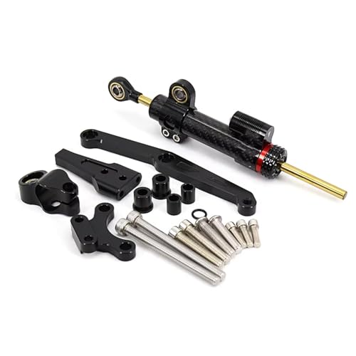 Naojino Lenkungsdämpfer Motorr Kompatibel Mit CB650R 2018-2021 Motorrädern Lenkung Stabilisieren Dämpfer Halterung Unterstützung Mount Kit Universal Einstellbare Zubehör(Black) von Naojino