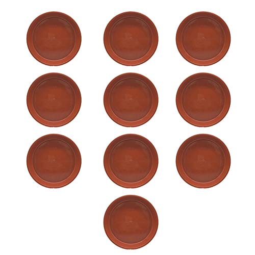 10Pcs 10Sizes Kunststoff Runde Form Hausgarten Blumentopf Pflanzgefäß Untertassen, Kunststoff Runde Sukkulenten Topf Untertasse Tabletts Für Wassertropfen Und Boden rot 21 cm x 21 cm x 2,4 cm von Napacoh