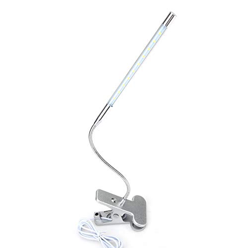 Napacoh USB-Clip Am Leselicht, LED-Augenschutzbuchleuchte, Dimmbare Schreibtischlampe Silber von Napacoh