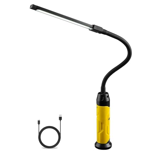 Napatyre LED Arbeitsleuchte Taschenlampe,1000 Lumen 3 Modi Superhell LED Werkstattlampe mit Magnetfuß und Schwanenhals, COB Inspektionslampe für Auto Reparatur, Werkstatt, Garage von Napatyre