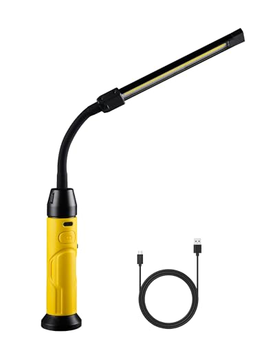 Napatyre LED Arbeitsleuchte Werkstattlampe, 1000LM Taschenlampe mit Magneten, 360° Flexibler Schwanenhals, Handlampe Inspektionslampe für Auto Reparatur Werkstatt Camping Notfall von Napatyre