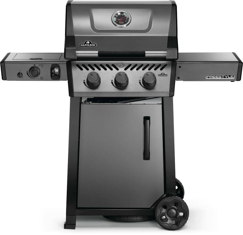 NAPOLEON Gasgrill FREESTYLE 365, 3 Hauptbrenner, SIZZLE ZONE Seitenbrenner und Tür, Graphit - Modell 2024 von Napoleon Gourmet Grill