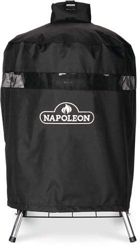 Napoleon BBQ Grill Cover for Kettle Grill 18 inch Leg Model Cover Black BBQ Cover, Water Resistant, UV Protected, Air Vents, Velcro Closure, Hanging Loops, Adjustable Buckled Straps to Secure Cover, von Napoleon
