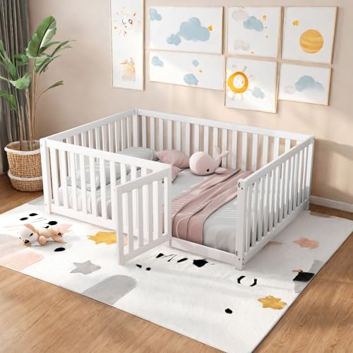 Naptly Bodenbett Montessori Kinderbett – Laufstall Baby mit Tür und Rausfallschutz – Stabiler und sicherer Laufgitter & Laufstall Babys und Kleinkinder Weiß Naptly Bodenbett Montessori Kinderbett – Laufstall Baby mit Tür und Rausfallschutz – Stabiler und sicherer Laufgitter & Laufstall Babys und Kleinkinder Weiß von Naptly