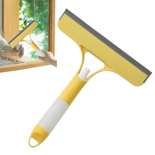 Fensterreinigungsabzieher | Festerreinigungsschaber | Schaber Mit Ergonomischem Griff Und Sprühfunktion Für Glas Spiegel Dusche Auto von Naqqios