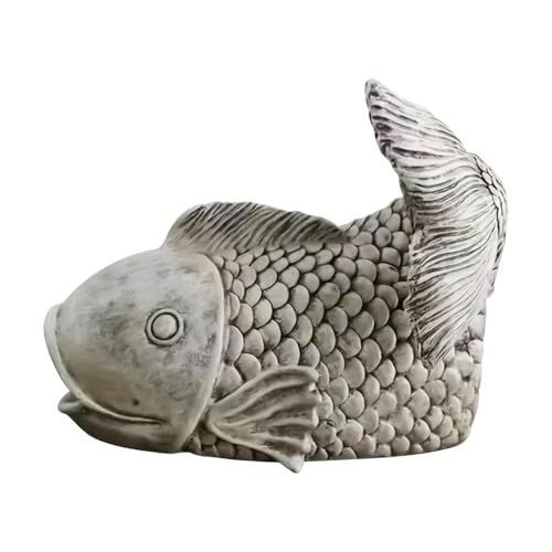 Gutter Diverter | Fischförmige Regenrinnenverlängerung Fallrohr | Dynamisches Design Resinskulptur zur Wasserumleitung für Garten Terrasse Rasenbewässerung von Naqqios