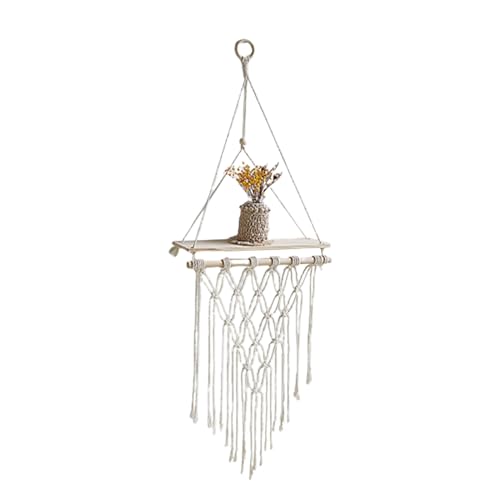 Hanging Storage - ästhetisches Boho - -Display | Boho -Stil gestufte Regale, natürliches Boho -Regale mit Taspestry, rustikales böhmisches Hängende, Makrame -Hängeregal für Wa von Naqqios