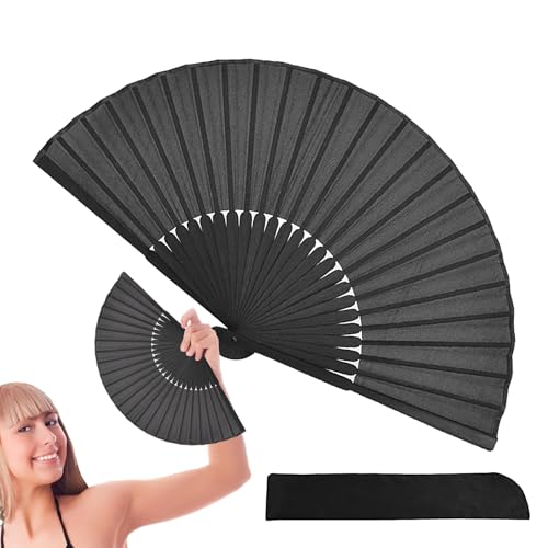 Klapper Handlüfter - Klapper Handlüfter | Schwarze Tragbare Sommer -Handheld -Lüfter, Mehrfach Verwendet Folding Mit Robustem Scharnier Für Outdoor -Aktivitäten, Arbeitsbereiche, Reisen, Schule, Klapper Handlüfter - Klapper Handlüfter | Schwarze Tragbare Sommer -Handheld -Lüfter, Mehrfach Verwendet Folding Mit Robustem Scharnier Für Outdoor -Aktivitäten, Arbeitsbereiche, Reisen, Schule, von Naqqios