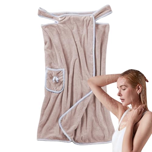 Naqqios Badetuch Wrap - Fleece Badetuch Wickelkleid Mit Tasche | Frauen Duschwackelhandtuch, Leichte Bad Bad Body Spa Wrap, Tragbare Duschbadbades Handtuch Handtuch Für Schwimmschale von Naqqios