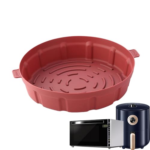 Silicon Air Fryer Liner - Wiederverwendbare Runde Backliner | Air Fryer Silicon Liner Für Ninja, Silicon Air Fryer Liners Korb, Wiederverwendbarer Silikonschüsselkorb Für Ofen, Mikrowelle Und Luft Fry von Naqqios
