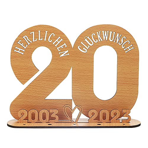 2023 Holz-Schild Gästebuch, 20 Gästebuch Geburtstag Holz, 20 Jahre Holz Geschenke und Gästebuch fur Geburtstag Jubiläum, Holz Tischdeko Deko für Männer Frau Eburtstage und Jubiläen von Naravisio