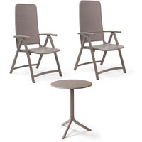 NARDI - Darsena Relax Klappsessel (2x) + Step Tisch, tortora von Nardi