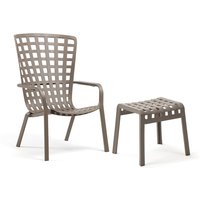 NARDI - Folio verstellbarer Outdoor-Sessel + Poggio Hocker, tortora NARDI - Folio verstellbarer Outdoor-Sessel + Poggio Hocker, tortora von Nardi