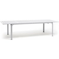 Ausziehbarer Tisch Nardi Alloro, Platte aus Durel-Top für den Einsatz im Freien, im Garten und auf der Veranda -210280 x 100 cm / Weiss von Nardi