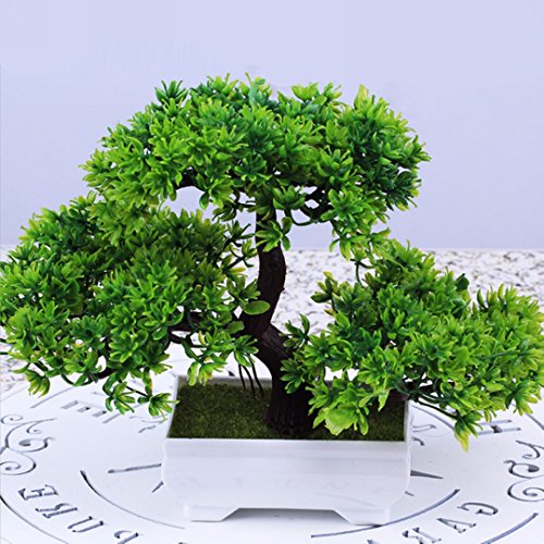 NaroFace Künstliche Bonsai Baum Pflanze für Büro Zuhause Dekoration, 18cm (Grün) von NaroFace