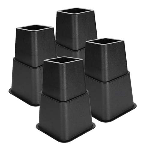 BET Risers, Möbel Risers Hochleistungsbett -Stuhlstuhl Riser, Möbelstreifen, Verbesserte Stabilität mit Dem Neu Entdeckten Raum und Optimieren Sie Ihre Organisationsstrategie für das Heben (BLACK) von Naroote