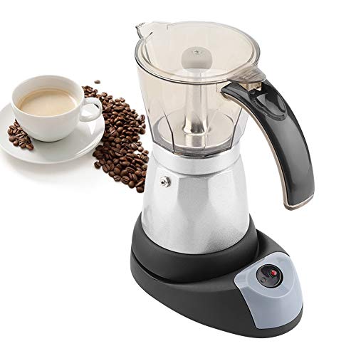 Elektrische Kaffeemaschine, 480W 220V 300ML/6 Tassen Elektrische abnehmbare Haushaltsküche Espresso Moka Kaffeemaschine Pot EU Plug Genießen Sie Ihr Leben jederzeit von Naroote