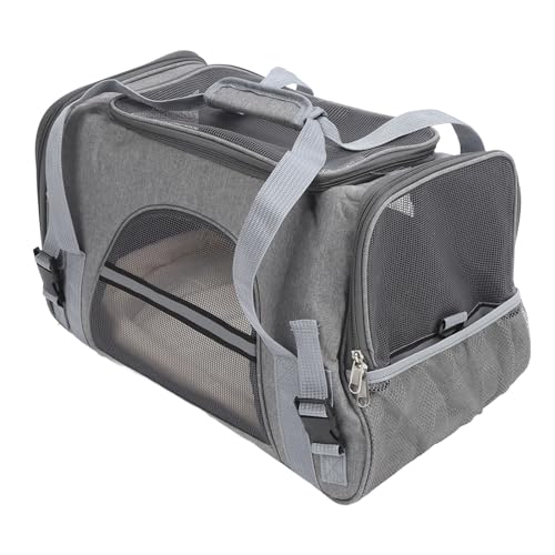 Katzentragetasche, Langlebig, Tragbar, Faltbar, Haustiertragetasche, Atmungsaktives Netzgewebe, Weich, für Camping Zum Einkaufen (Grey) von Naroote