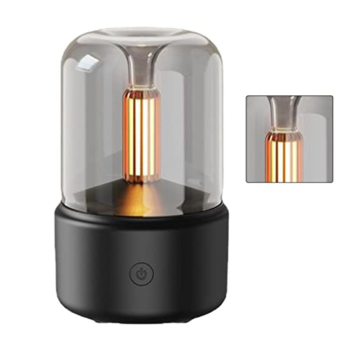 Naroote Kerzenlicht-Aroma-Diffusor, Tragbarer Kerzenlicht-Luftbefeuchter mit Automatischer Abschaltung für Büro-Wohnzimmer (Schwarz) von Naroote