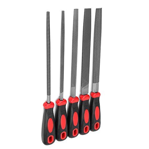 Metalldatei, Nadeldateien 5PCS Metall -Einreichung Raspe Nadel -Datei Set Woodworking Hand Tools Nadeldatei für Handwerk, Metall und Holz (Flache Datei, halbkreisförmige Datei,) von Naroote