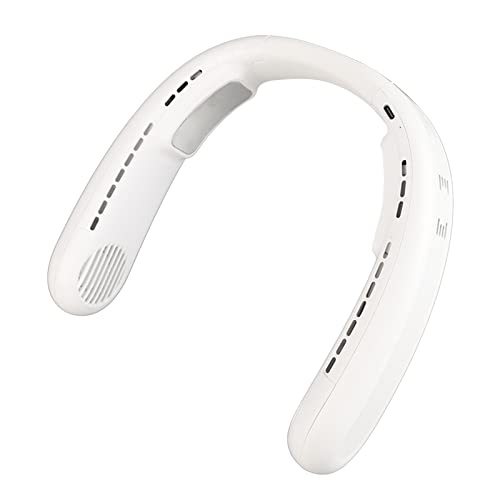 Nackenlüfter, USB-Ladehalbleiter Dual Cooling Bladeless Fast Cooling Neck Cooling Fan 3 Windgeschwindigkeit Einstellbar für Outdoor-Camping (Weiss) von Naroote