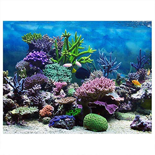 Naroote Aquarium Hintergrund, 3D PVC Klebstoff Unterwasser Korallen Aquarium Hintergrund Poster Hintergrund Dekor Papier(61 * 30cm) von Naroote