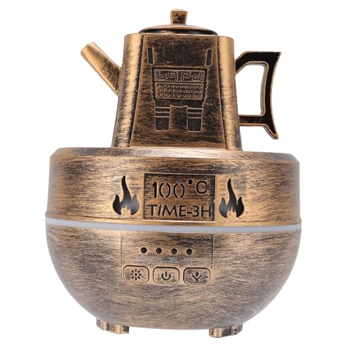 Naroote Aromatherapeutic Oil Diffusor, Heimdekoration 140 Ml Teple Multifunktional Ancient Bunful Lights des Diffusor -Luftbefeuchters für Einen Desktop -Computer (Antike Messing) von Naroote