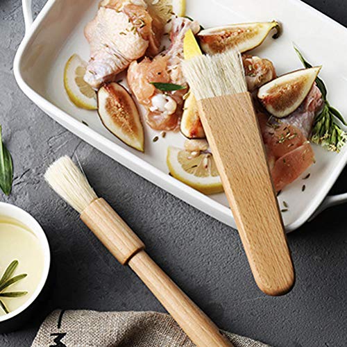 Naroote Bastierpinsel, Bastierpinsel Zum Kochen von BBQ Basting Pinselölsauce Grillbürste mit Holzgriff Backpinsel Zum Backen, Kochen, Grillen (Sortierte Farbe) von Naroote
