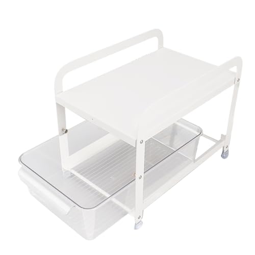 Naroote Desktop -Speicherregal 2 Schicht Sichere Multifunktions -Multifunktionsanruforganisator Kann für Glasbecher für Zuhause Entfernt Werden (White) von Naroote