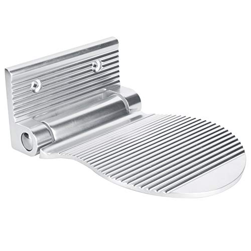 Naroote Duschfuß Ruhe, Duschrasur Fußruhe Badewanne Fuß Ruhestand Aluminium Nicht -Schlupfwand Montiert Fuß Stuhlstand Wand Montiert Faltbare Fußpedal für Flur Eingangsbad (Silver) von Naroote